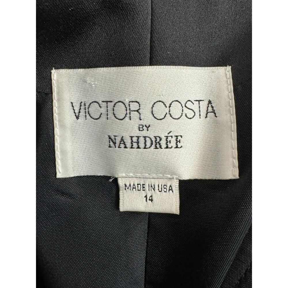 Vintage Victor Costa Elegant Black Dress w/White Accents in exquisite condition - Picture 7 of 10